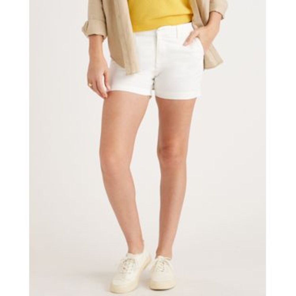 Quince Women Organic Stretch Cotton Chino Shorts Ivory 6